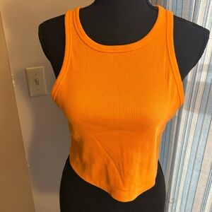 wild fable Orange Ribbed Cropped Tank